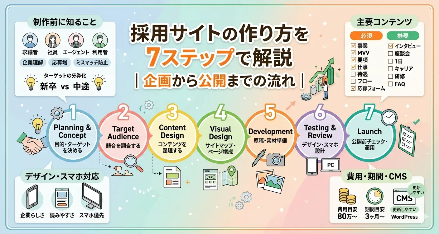 採用サイトの作り方を7ステップで解説｜企画から公開までの流れ