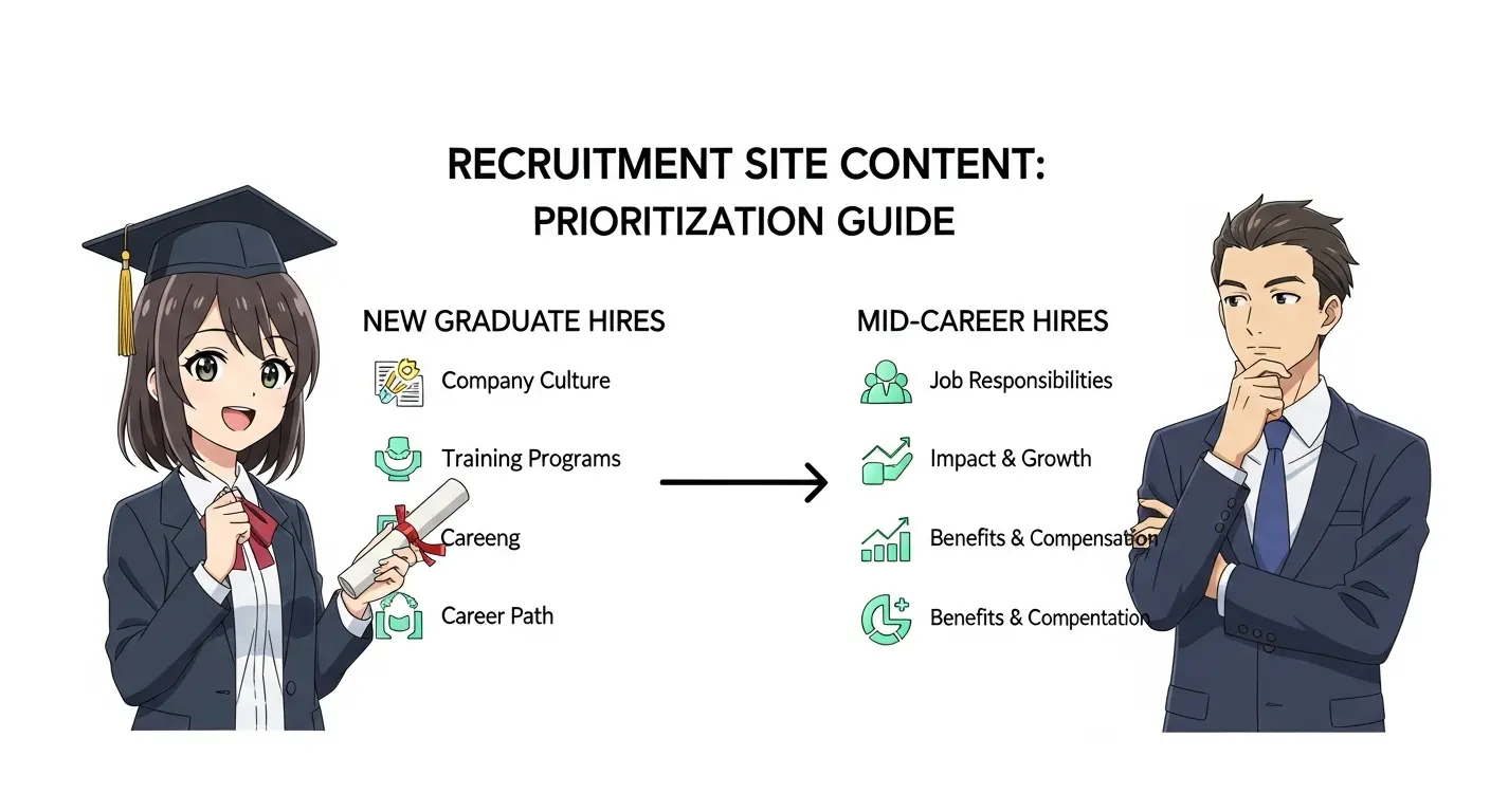採用サイトに掲載すべきコンテンツ一覧｜新卒・中途別の優先度も解説